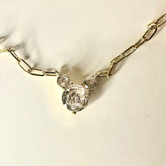 Disney Mickey Mouse Necklace | I Love Mickey 14k Gold Flash Plated - Picture 3 of 3